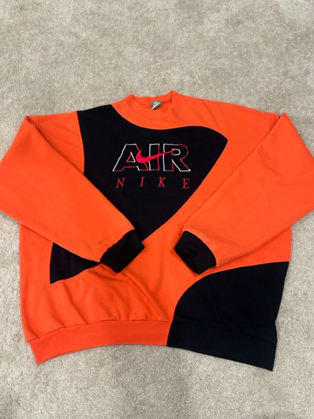 Nike Crewneck Colorblock Sweatshirt - Orange & Black